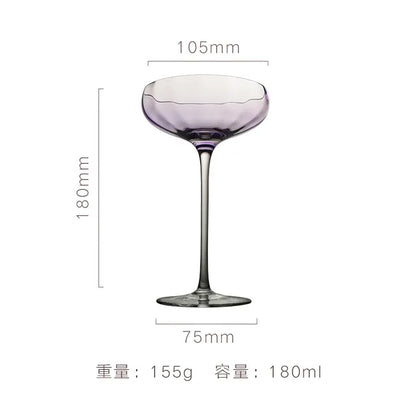 Luxury Lavender Crystal Wine Glass & Champagne Goblet Set | Nordic Style