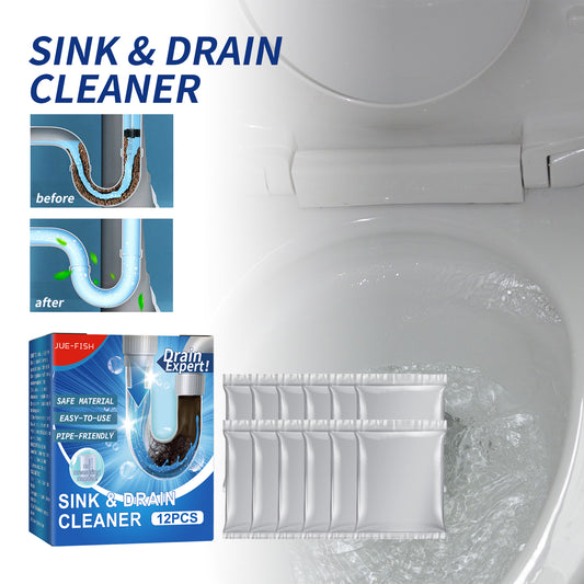 Jue-Fish Sink and Drain Cleaner | Toilet Kitchen Anti-Clogging Deodorant Dredging Powder