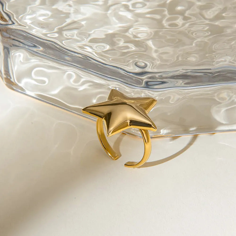 Dainty 18K Gold-Plated Star Ring