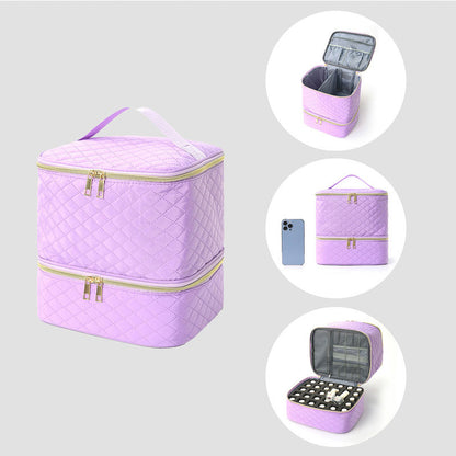 Professional Manicure Tools Case - 30-Compartment Nail Polish Storage Bag