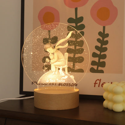 Internal Carving Acrylic LED Night Light - Plug-in Bedhead Desk Lamp