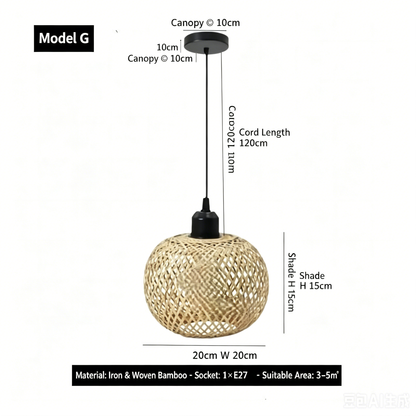 Japanese Wabi-Sabi Bamboo Woven Wall Lamp - Retro Rattan Art Light for Bedroom & Tea Room