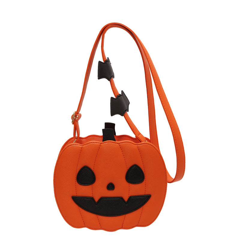 Halloween Funny Pumpkin Crossbody Shoulder Bag (Contrast Color)