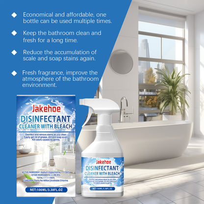 Jakehoe Bathroom Cleaning Spray | Disinfectant Cleaner with Bleach | Multi-Purpose Stain and Scale Cleaner