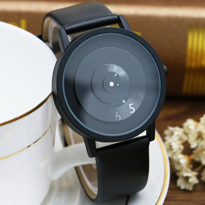 Trendy Pointerless Concept Watch with Stainless Steel Mesh Strap.