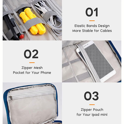 Waterproof Travel Cable Organizer Bag | Portable Digital Electronics Storage Pouch