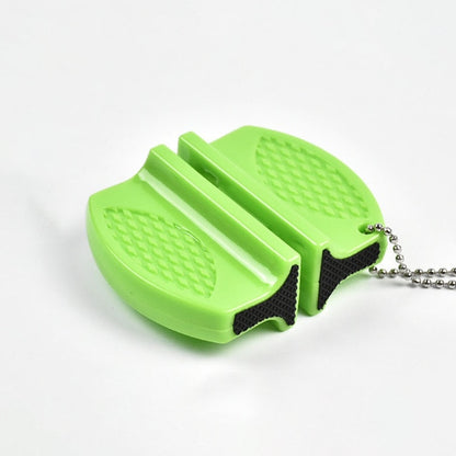 ONEUP Mini Portable Knife Sharpener - Two-Stage Tungsten & Ceramic Rod Sharpener with Butterfly Grip (Quick & Easy Sharpening)