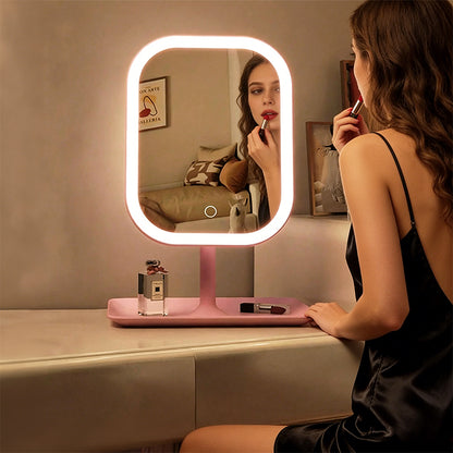 LED Lighted Makeup Vanity Mirror with 5x Magnification & 270° Rotation