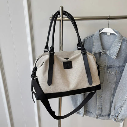 Stylish Contrast Color Travel Duffel Bag (Weekend/Gym Use)