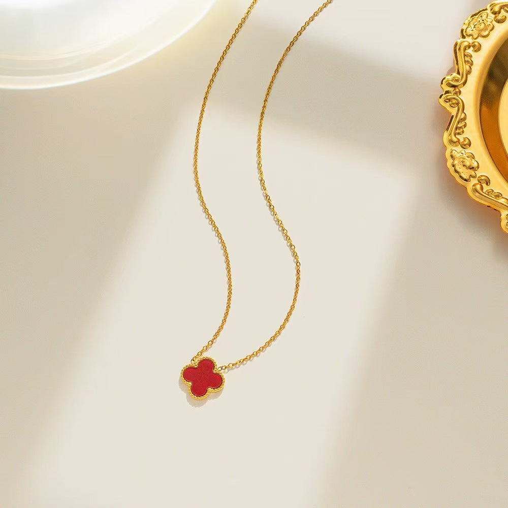 Luxury Four-Leaf Clover Chain Bracelet - Minimalist Lucky Flower Jewelry