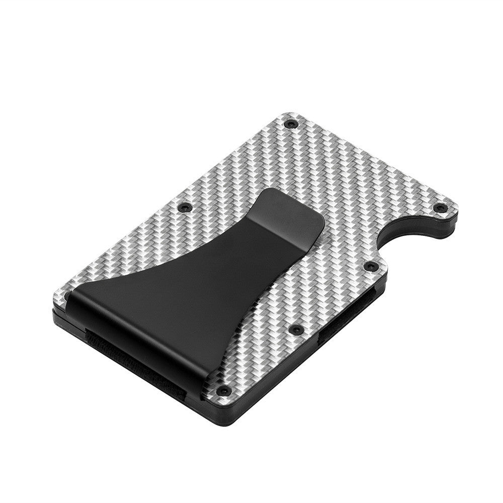 Multifunctional Anti-Theft Carbon Fiber Credit Card Holder & Metal Card Box - Pink Stripe