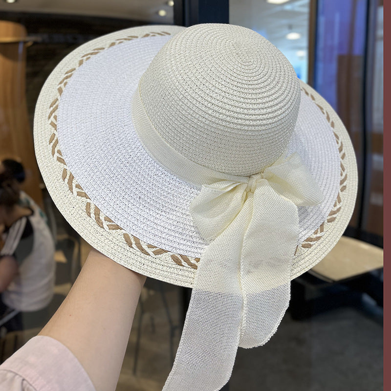 Women's Summer Straw Tote Bag & Wide-Brim Sun Hat Set
