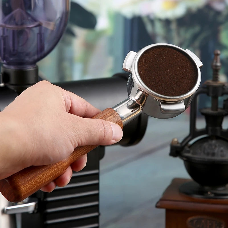 58mm Bottomless Portafilter with Wooden Handle for La Marzocco