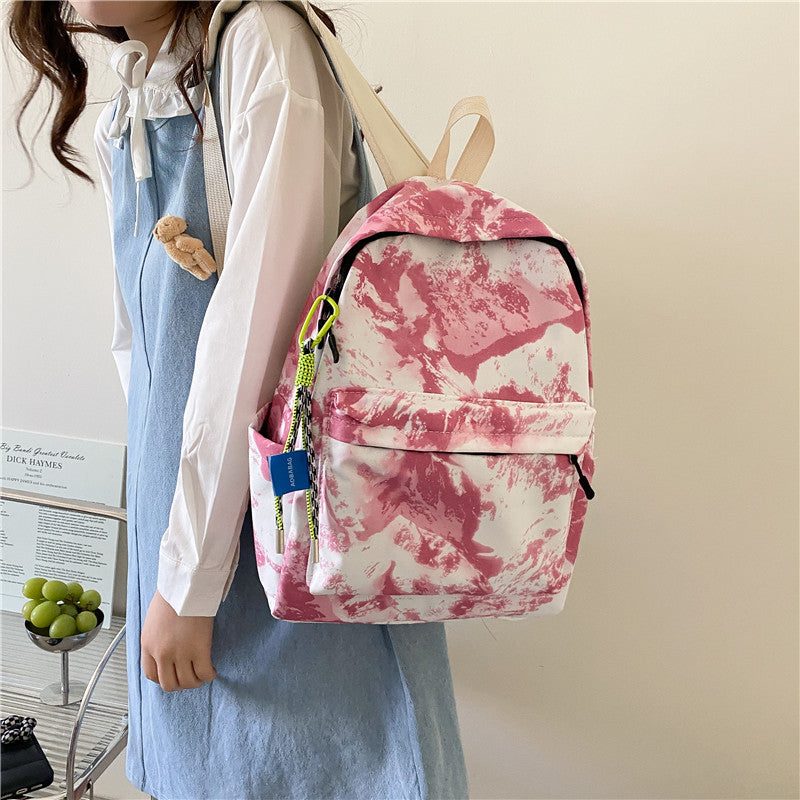 Women's Trendy Abstract Oil Painting Canvas Backpack - Casual Student & Travel Bag