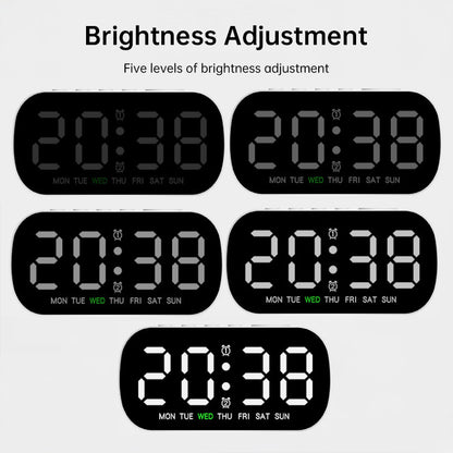 Modern LED Digital Clock with Temperature Display | Dual Alarm, Snooze Function, and 5-Level Brightness