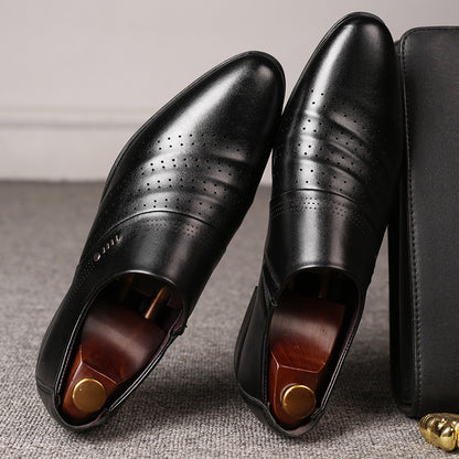 Elegant Pointed Single Dress Shoes for Men