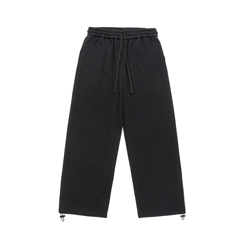 Unisex Loose Fit Sweatpants with Drawstring and Large Letter Print