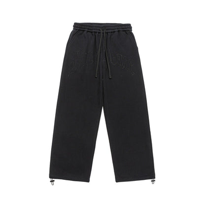 Unisex Loose Fit Sweatpants with Drawstring and Large Letter Print