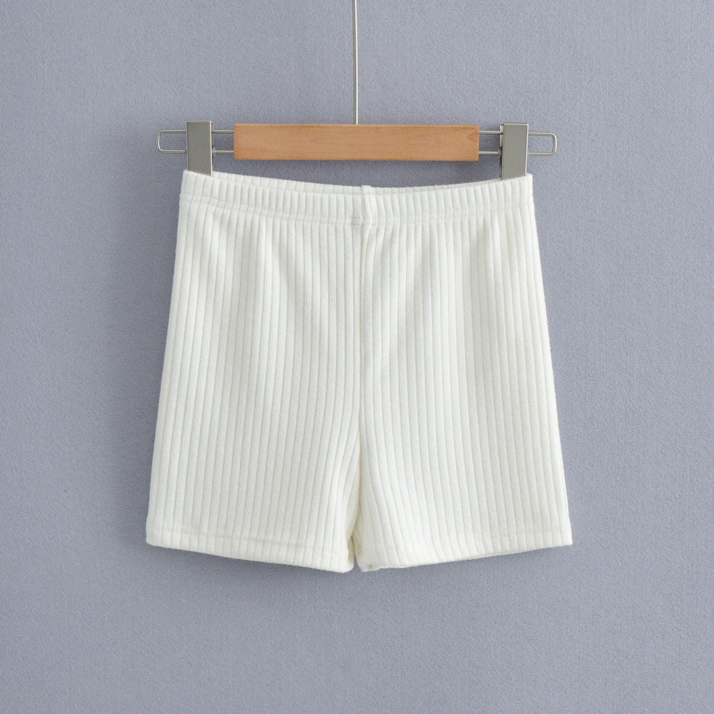 Threaded Elastic Yoga Exercise Hip Wrap Shorts