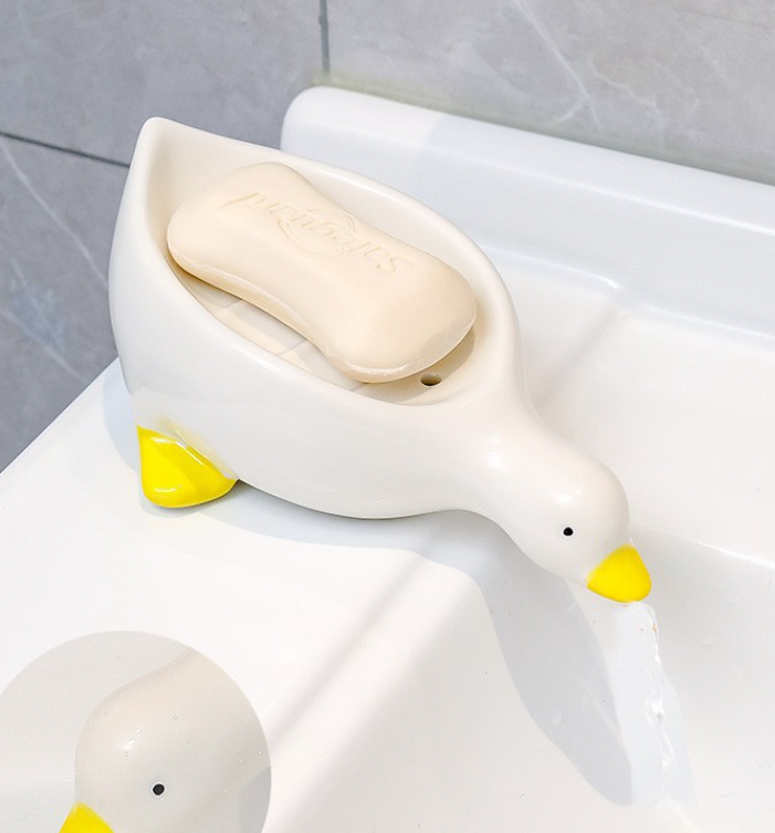 Cute Little Yellow Duck Soap Box with Draining Spout