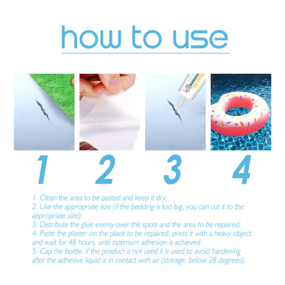Waterproof Transparent PVC Repair Kit with Patches for Inflatable Pools, Air Mattresses, and Tents
