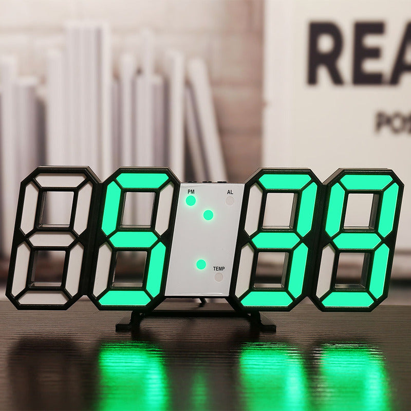 3D LED Digital Alarm Clock - Modern Wall & Desk Clock with Colorful Display