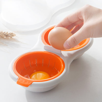 Microwave Twin Egg Poacher & Steamer Bowl with Lid