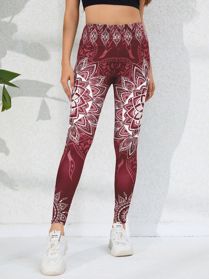 High-Waisted Tummy Control Fitness Workout Leggings - Ankle-Length Tights