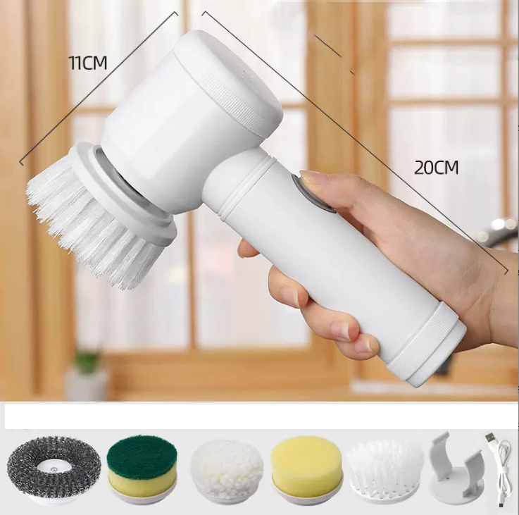 5-in-1 Handheld Electric Cleaning Brush - USB Rechargeable Power Scrubber