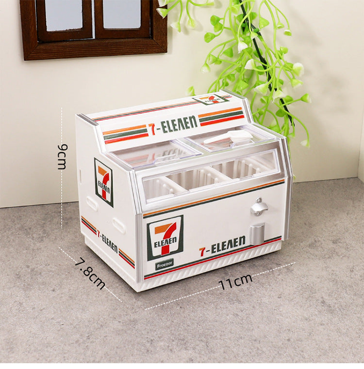 Miniature Fridge Magnet Toy - Dollhouse Ice Cream Cabinet Simulation Model