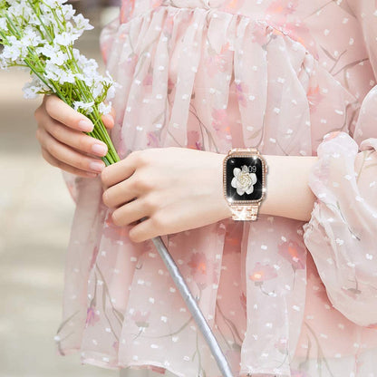 Women's Bling Rhinestone Band for iWatch Series 8 7 6 SE 5 3 - Elegant Metal Bracelet 40mm 41mm 44mm 45mm