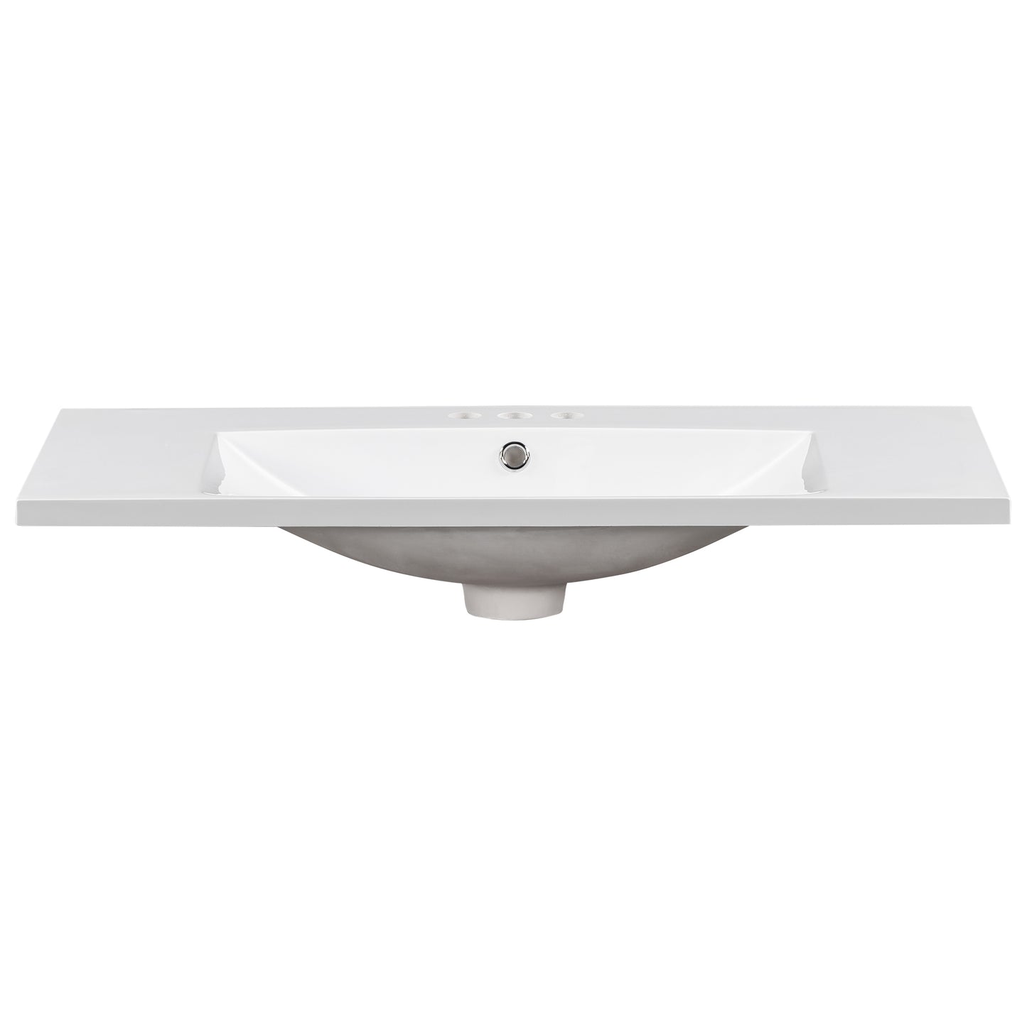 36-Inch Luxury Modern Resin Bathroom Sink – Sleek Minimalist Vanity Top with Overflow Hole (Sink Only)