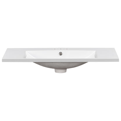 36-Inch Luxury Modern Resin Bathroom Sink – Sleek Minimalist Vanity Top with Overflow Hole (Sink Only)