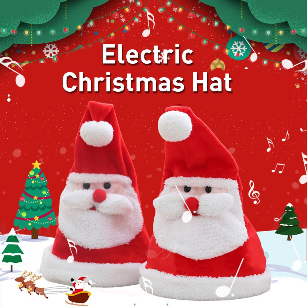Electric Moving Christmas Santa Plush Toy | Light-Emitting & Singing Kawaii Xmas Hat