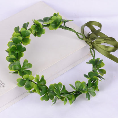 Boho Rustic Green Foliage Wreath with Ribbon Tie