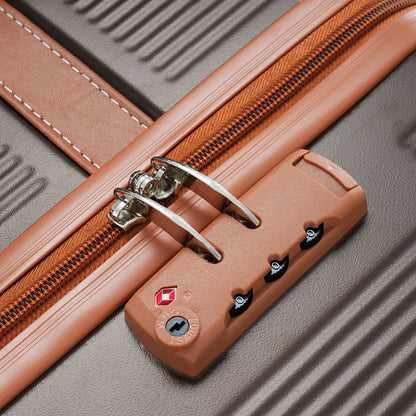 3-Piece Hardshell ABS Suitcase Set with Double Spinner Wheels & TSA Lock - Copper