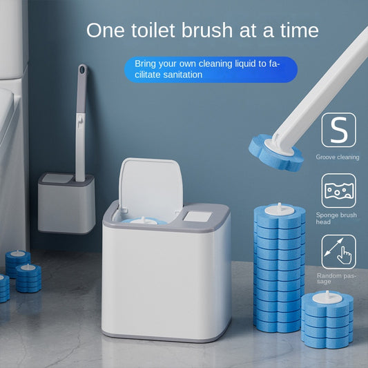 Disposable Toilet Brush Set with Replaceable Cleaning Heads – Antibacterial Wand for Deep Bathroom Cleaning