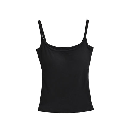Women's Basic Cotton Blend Tank Top Camisole Sling Vest