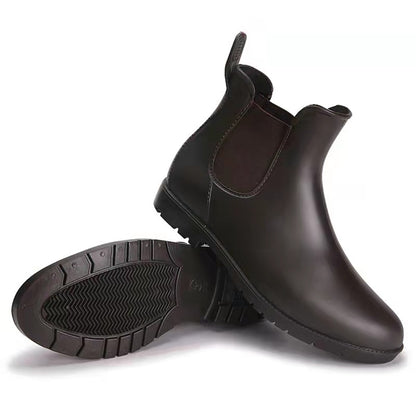 Women's Short Rain Boots - Waterproof Anti-Slip Chelsea Water Boots