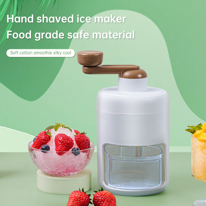 Portable Manual Shaved Ice Machine - Portable Hand Crank Ice Crusher & Snow Cone Maker with Free Ice Mold