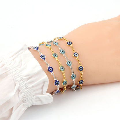 Trendy Women's Gold Chain Evil Eye Bracelet (Nazar Amulet Jewelry)