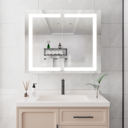 36 x 30 Inch LED Medicine Cabinet with Dimmable Anti-Fog Vanity Mirror