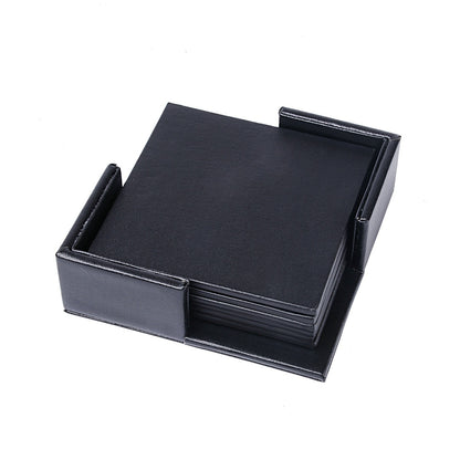 Elegant Round Marble Print Leather Coasters | Heat-Resistant Drink Mats for Home & Office