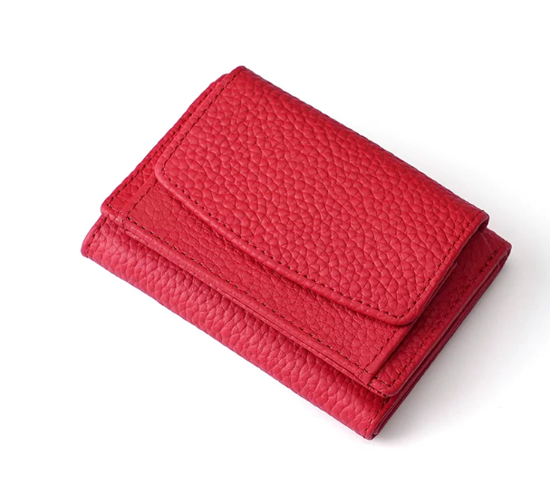 Slim Genuine Leather RFID Wallet with Money Clip and Card Slots