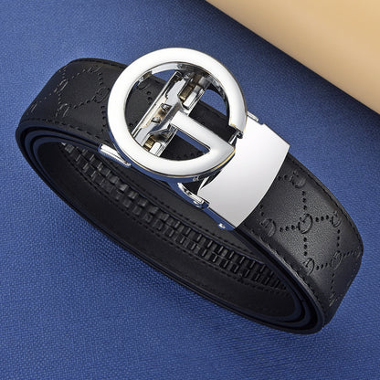 Men's Genuine Leather Automatic Buckle Belt | Versatile Business & Casual Fashion