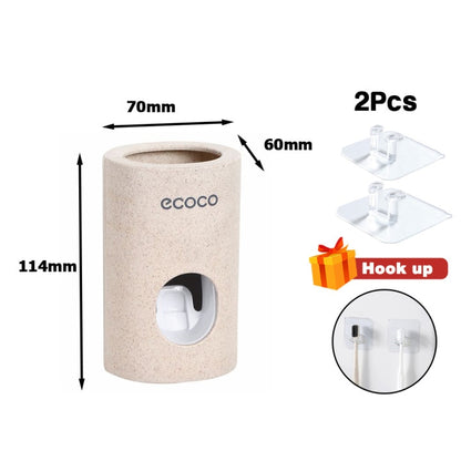 Hands-Free Automatic Toothpaste Dispenser – Wall Mounted Dust-Proof Toothbrush Holder Set