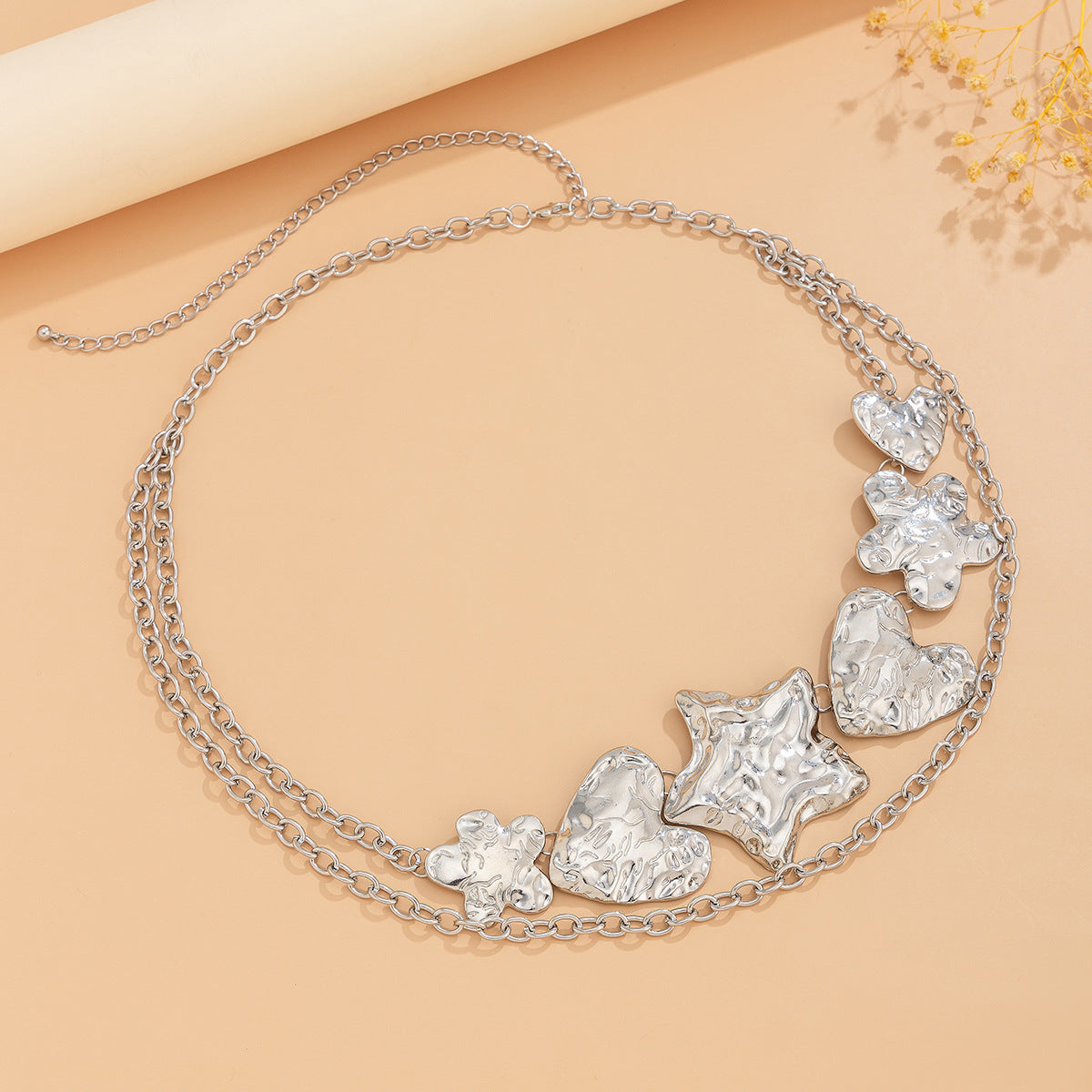 Exaggerated Punk Starfish/Flower Metal Body Chain Belt - Sexy Waist Jewelry