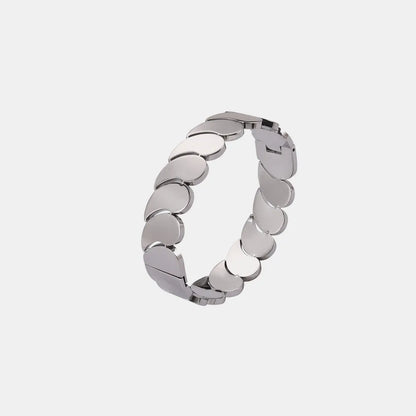 Luxury Titanium Steel Cuff Bangle & Link Bracelet Set for Women