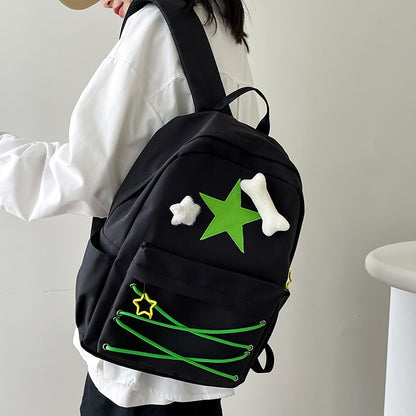 Japanese Cute Five-Pointed Star Backpack - Kawaii Ins College Student Schoolbag & High School Bag