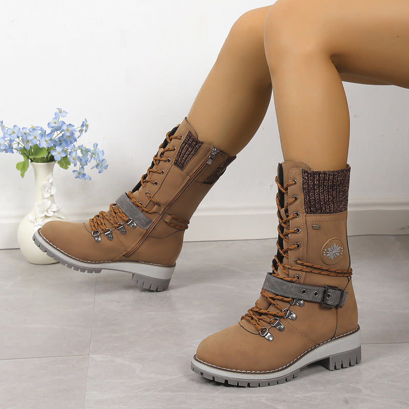 Women's Thick & Warm High Top Snow Boots (Fur Integrated Cotton Shoes)